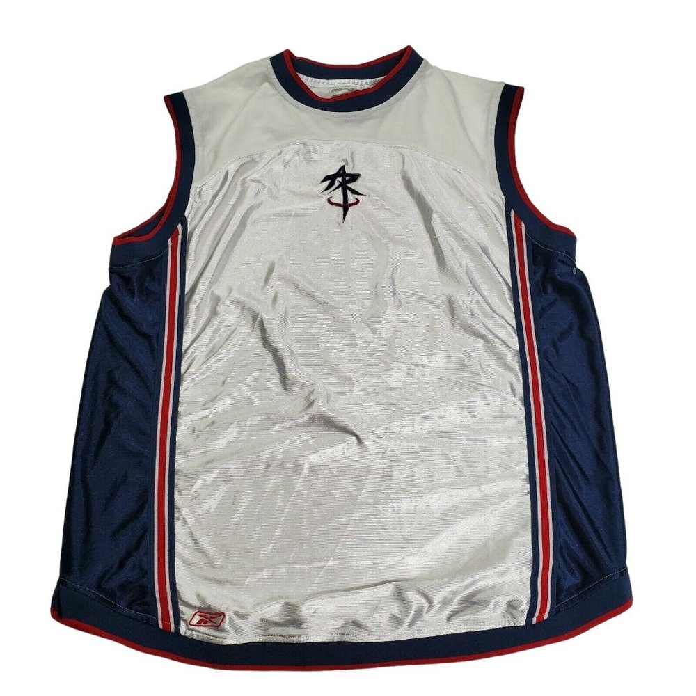 Reebok Above The Rim Mens Smell Red White Blue Sleeveless Basketball Jersey
